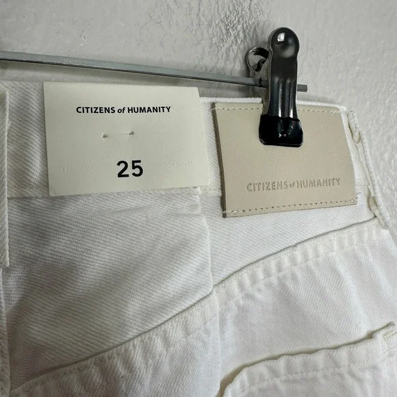 Citizens of Humanity Horseshoe Jean Jicama White Barrel Leg Size 25 Cotton - Picture 5 of 13